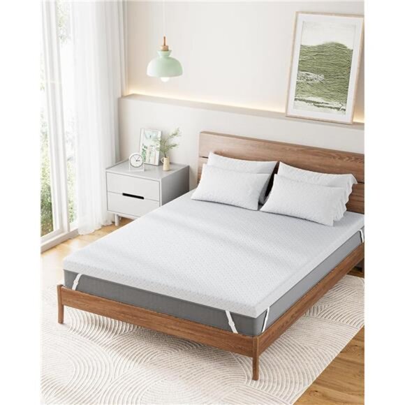 Queen Mattress Topper - 3 Inch Cooling Memory Foam Mattress Pad - Picture 2 of 7